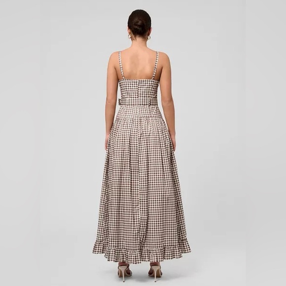 RACHEL Rachel Roy Women's Elodie Sweetheart Neck gingham Maxi Dress - Picture 3 of 3